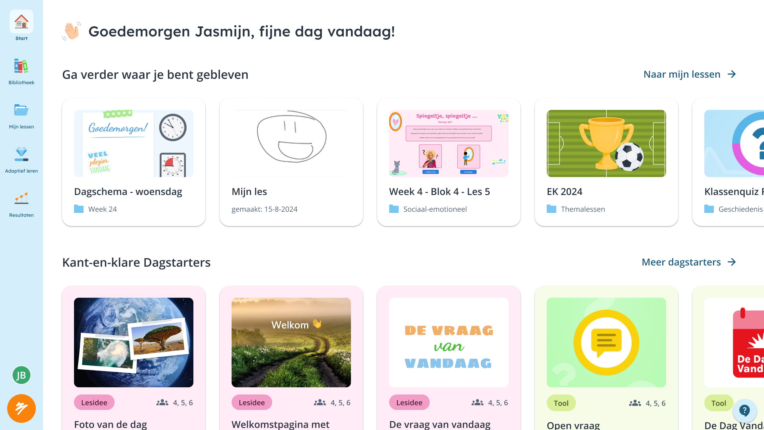 First version of the Start page with promotional content